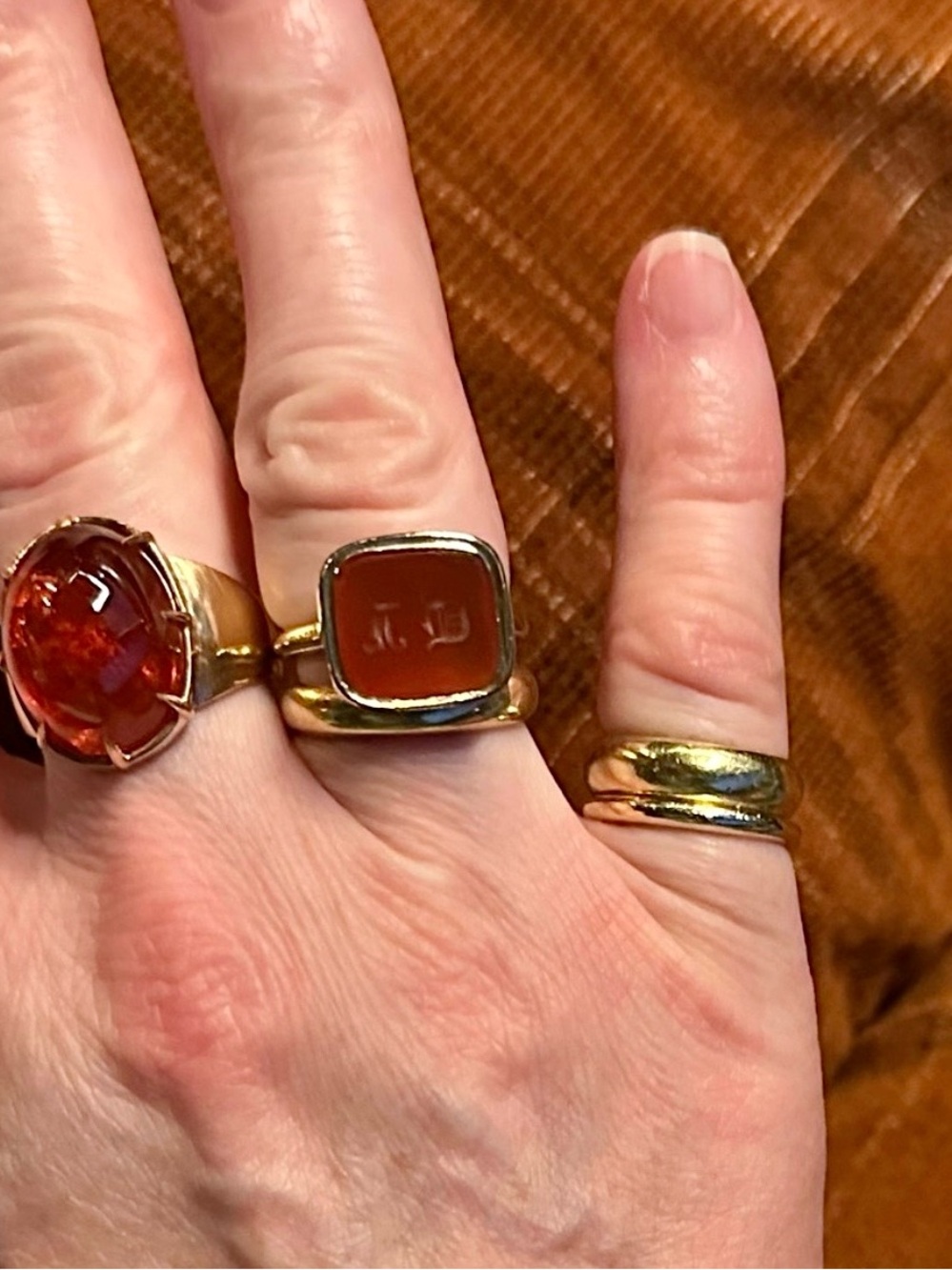Antique 9K Gold Carnelian Intaglio Signet Ring Georgian Size 6